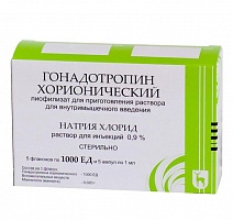 (*) Гонадотропин х/р лиоф. д/ин. 1000 ЕД №5+р-ль